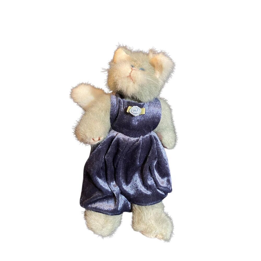 TY vintage, 1993 attic treasure whiskers, gray cat jointed, plush toy, 9 in